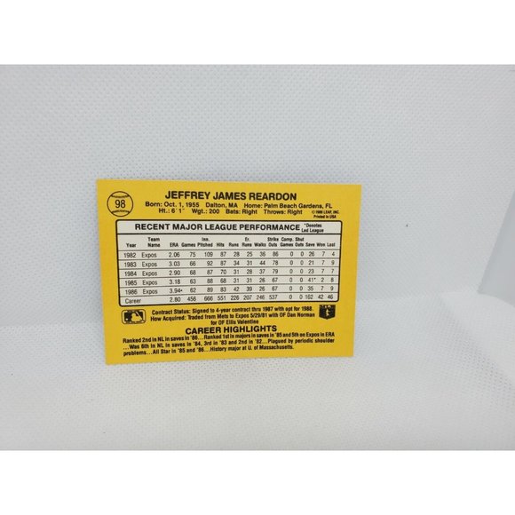 Donruss 87 Jeff Reardon, Tim Raines Hubie Brooks Expos 4 Baseball Card Bundle - Picture 6 of 10